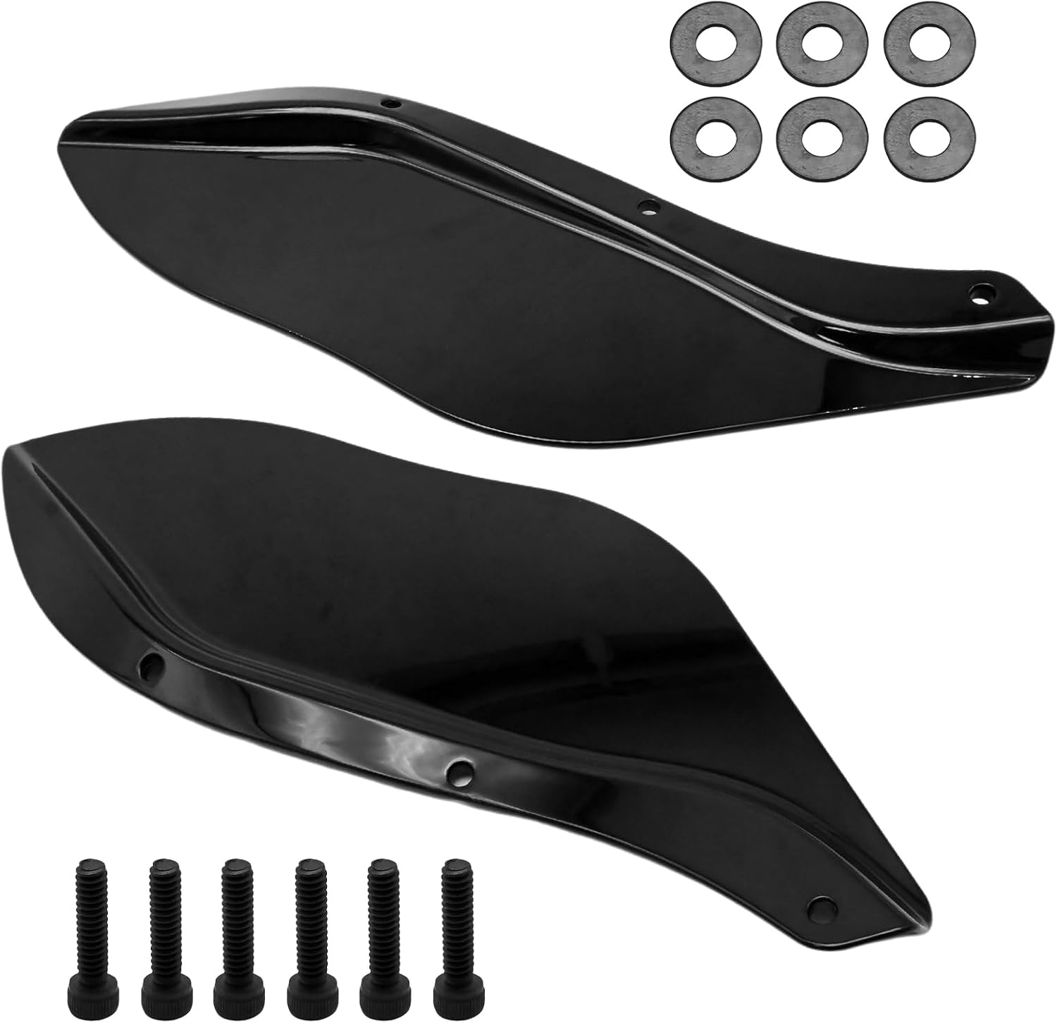 Fairing Air Deflectors Kit, Side Wings Windshield Adjustable Wind Deflectors, Replacement for Harley Street Glide FLHX 2008-2013 Ultra Limited FLHTK 2008-2013