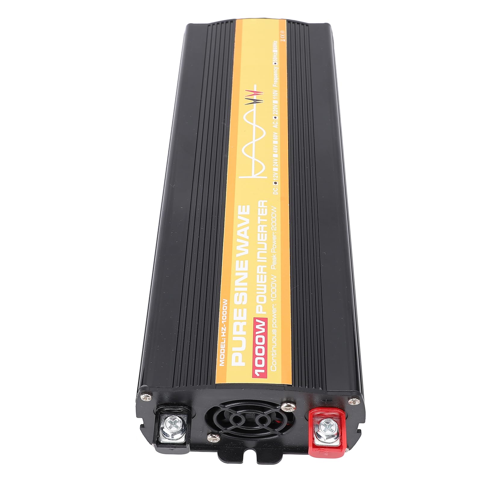 Greensen Falownik Sinusoidalny o Mocy 1000 W, Samochodowy Falownik Solarny ABS DC 12 V z Wyświetlaczem LCD, Moc Szczytowa 2000 W, Dwa Porty USB, Gniazdko Sieciowe, Wskaźniki LED do Wycieczek