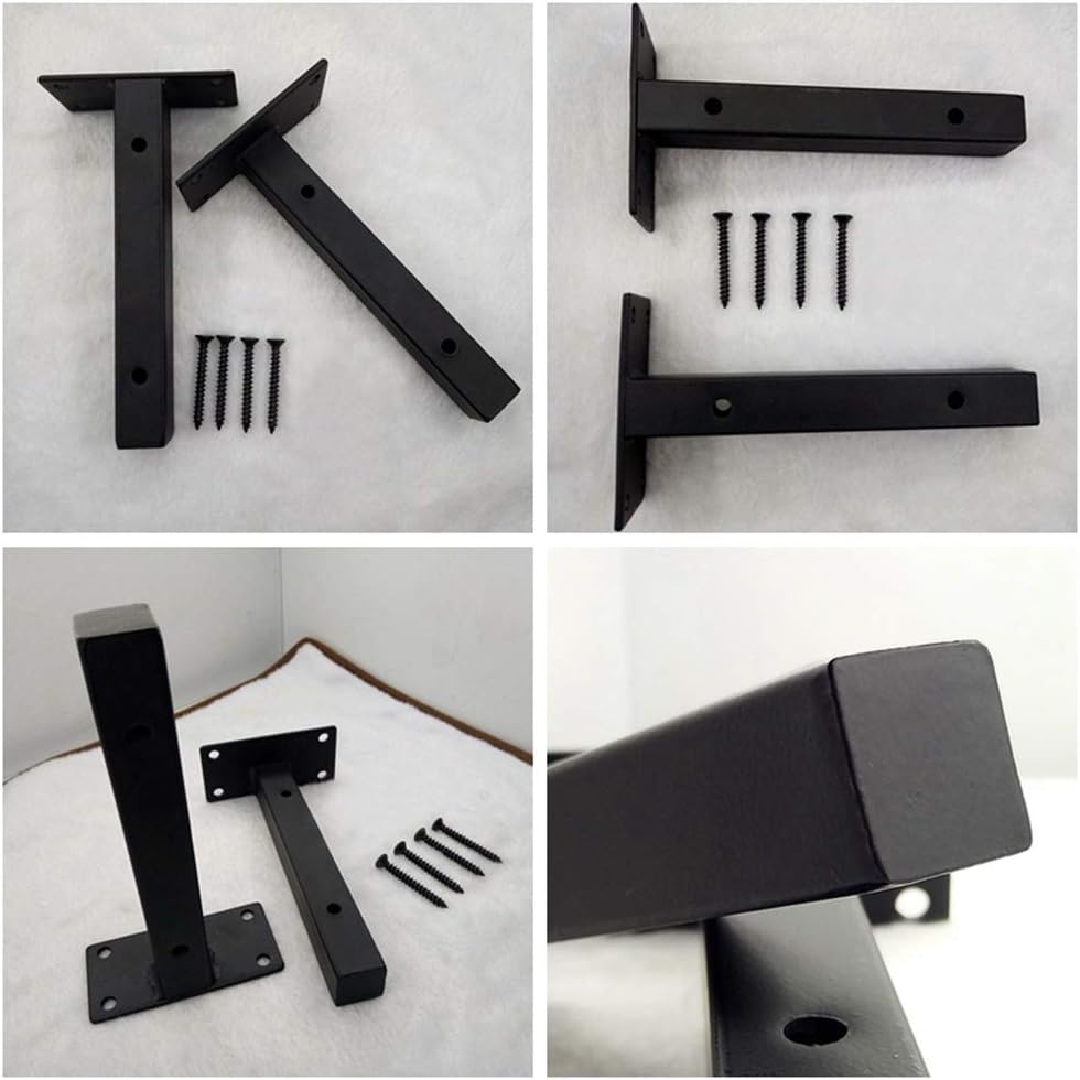 Shelf Bracket,Scaffold Board Shelf Brackets Black- 1 Pair Right Angle Bracket Shelf Support Wall Hanging - Metal Home Shelf Support Tool,Easy to Install, Save Space, Bearing Capacity 50kg