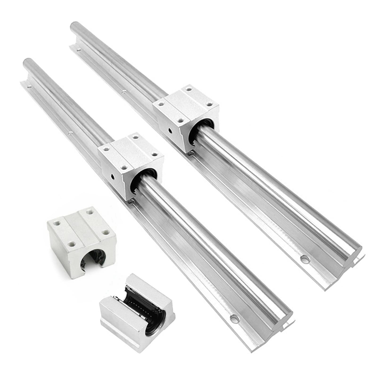 CNCMANS SBR20-300/600/1000mm Linearschienen 6 Linearführungsschienen mit 12SBR20UU-Lagerblöcken + RM1605-350/650/1050mm Edelstahl Kugelumlaufspindeln mit BF12 / BK12 Kit und viel Zubehör CNC Teile