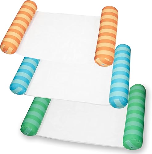 Sloosh 3 Pack Inflatable Pool Float Hammock, Water Hammock Lounges, Multi-Purpose Swimming Pool Accessories (Saddle, Lounge Chair, Hammock, Drifter)