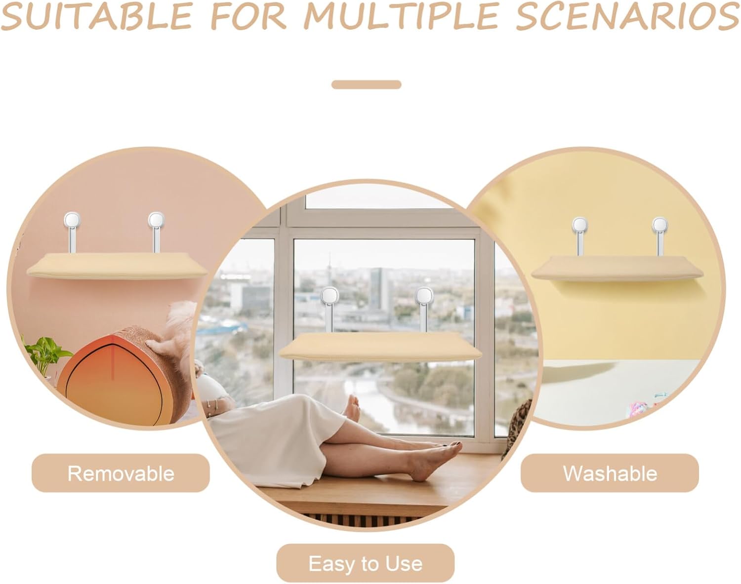 review Happyyami Cat Window Perch Hammock Seat Cover Cat Window Bed Replacement Cover Windowsill Cat Hammock Bed Cover Sleeve Replacement Cushion of Window Perch Khaki