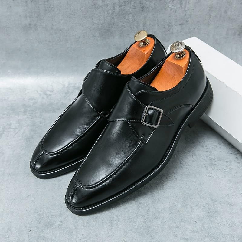 Men Monk Dress Oxford Vintage Tuxedo Casual Slip-on Leather Prom Wedding Anti-Slip Casual Shoe Round Toe2