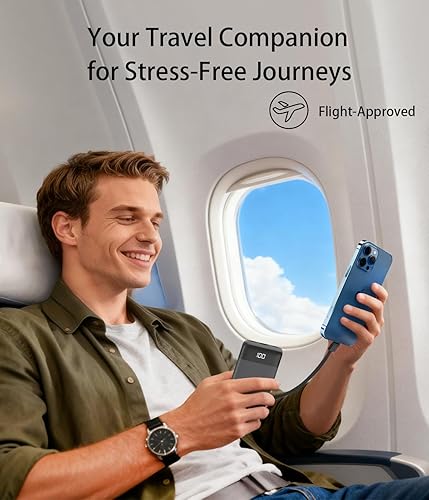 Miniatura 6 de ANOUV Cargador portátil con cable integrado de 10000 mAh con cables, batería externa USB C, 5 salidas de batería de alta velocidad compatible con