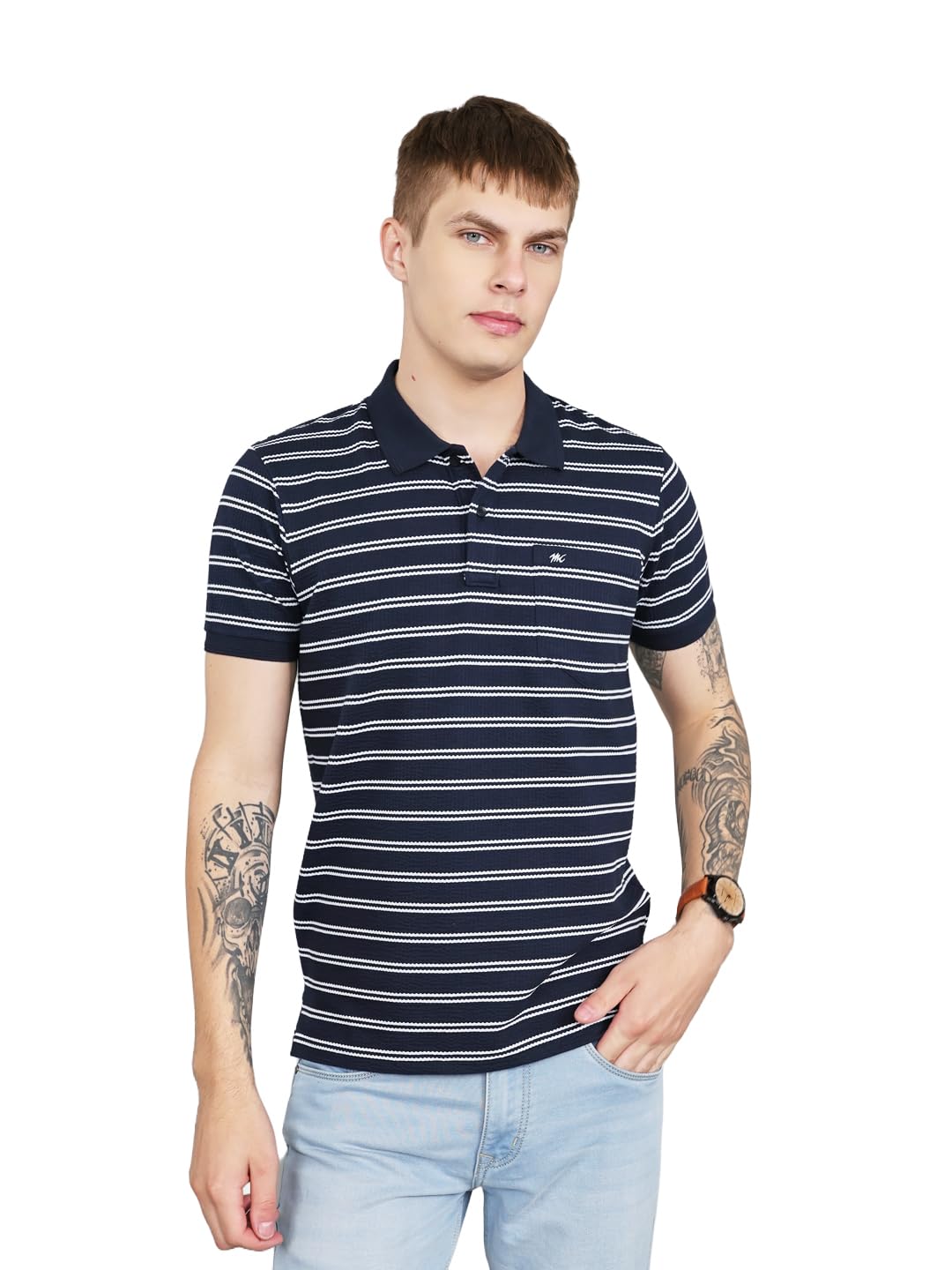 monte carlo Mens Regular Fit Half Sleeve Stripes Polo T-Shirt| Stylish Tee for Men | Soft Comfortable Casual Tshirt for Men's (Pack of 1)-picture-22