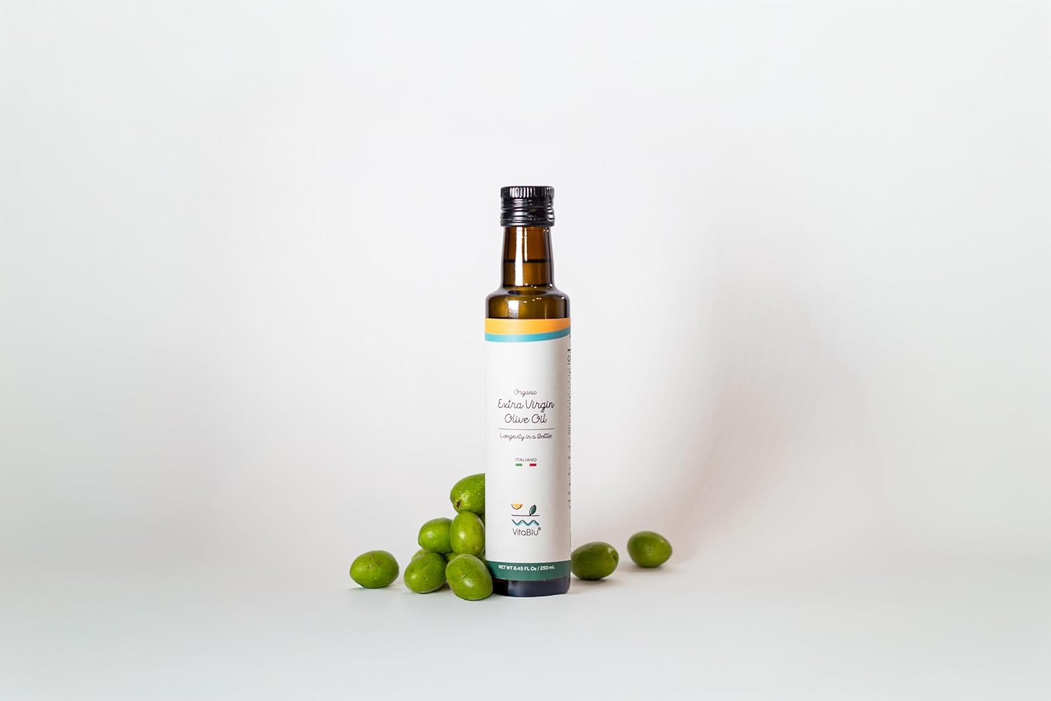 VitaBlu Mediterranean Sardinian Organic Extra Virgin Olive Oil 250ml – High Polyphenols 771 mg/kg – New Harvest 24/25 – Mori-Tem Cold Press- Gift Tube Included