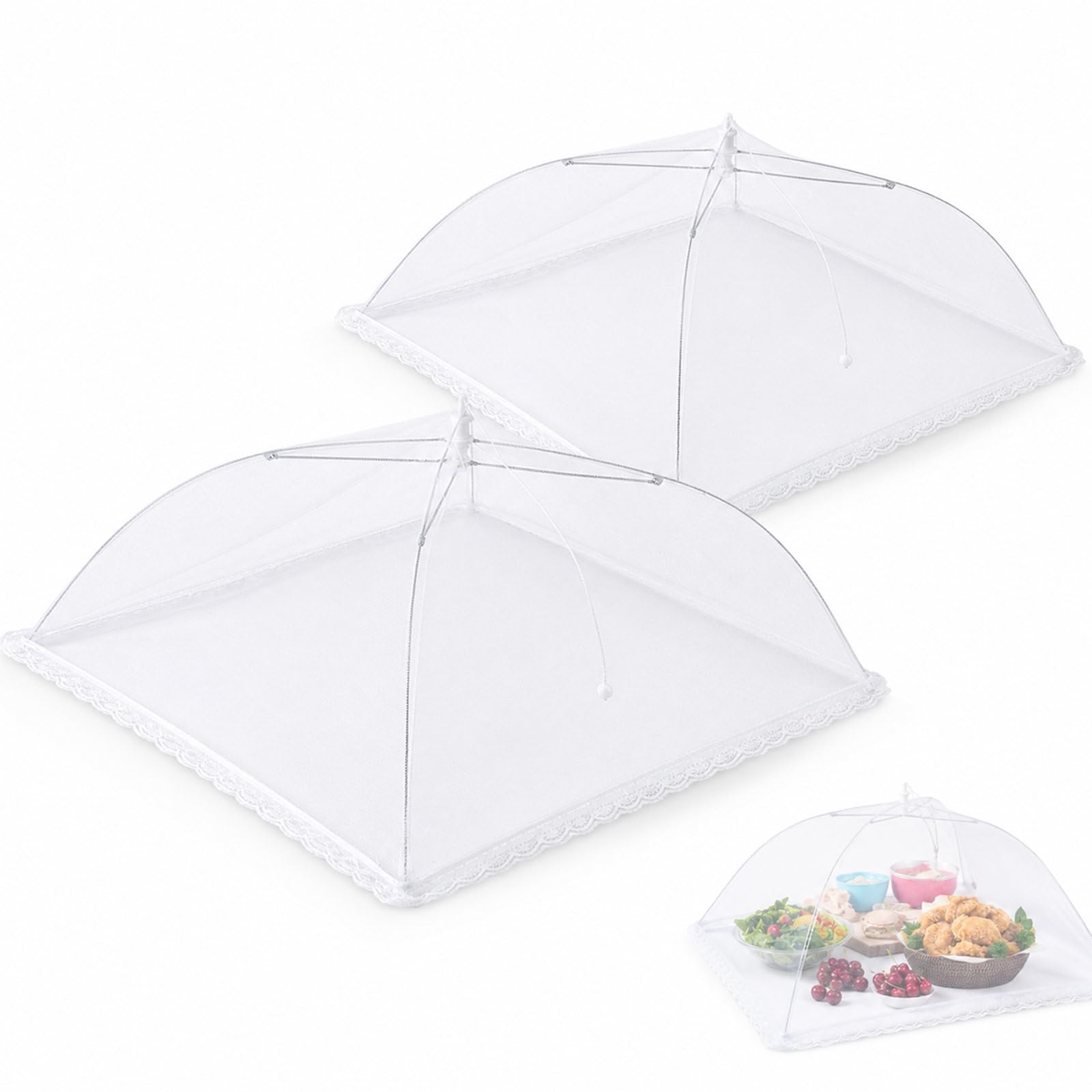 Cordial Mart 2 Pack Pop Up Mesh Food Covers Collapsible Food Tents