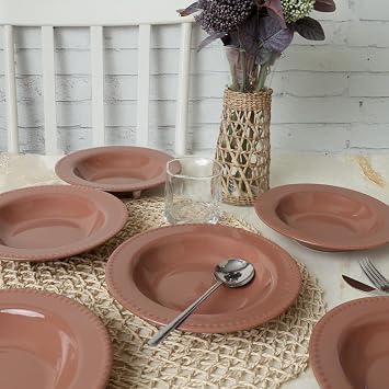 Keramika Kahverengi Bella Yemek Tabağı 21 Cm 6 Adet 605