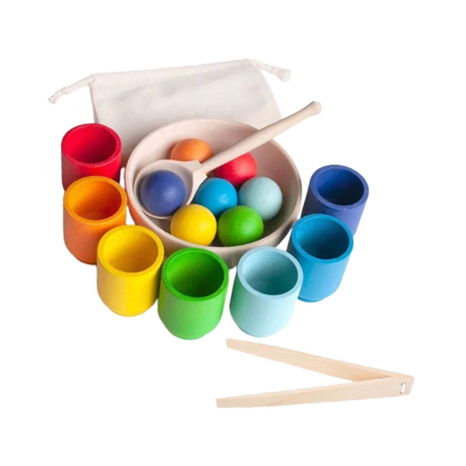 Regenbogenbälle in Bechern mit Bechern Und Bällen, Farblich Passendes Spielzeug für Kinder
