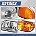 Auto Dynasty 4Pcs Headlights Assembly and Bumper Lamps Compatible with GMC Sierra Yukon 1500 2500 3500 GMT800 99-07 Sierra C3 2001, Driver and Passenger Side, Chrome Housing