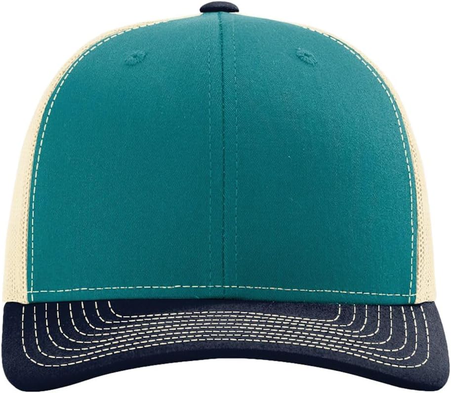 Richardson 112 Structured Classic Trucker Snapback Custom Box (US, Alpha, One Size, Blue Teal/Birch/Navy) - Image 2