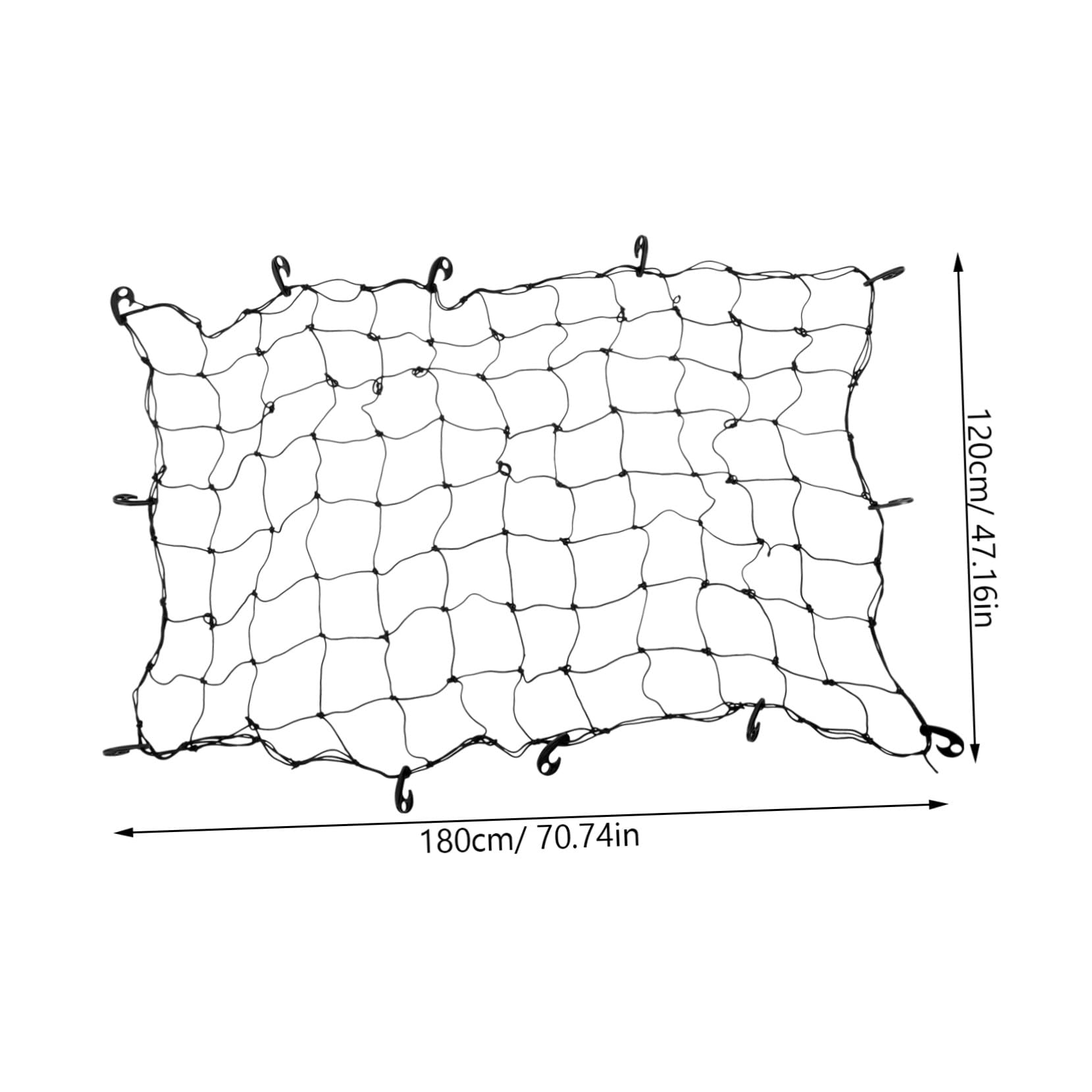 HEMOTON Filet Noir de Chargement pour Toit de Voiture en Caoutchouc Élasticité et Renforcement Solidité Porte-Bagages pour SUV et Pickup Truck