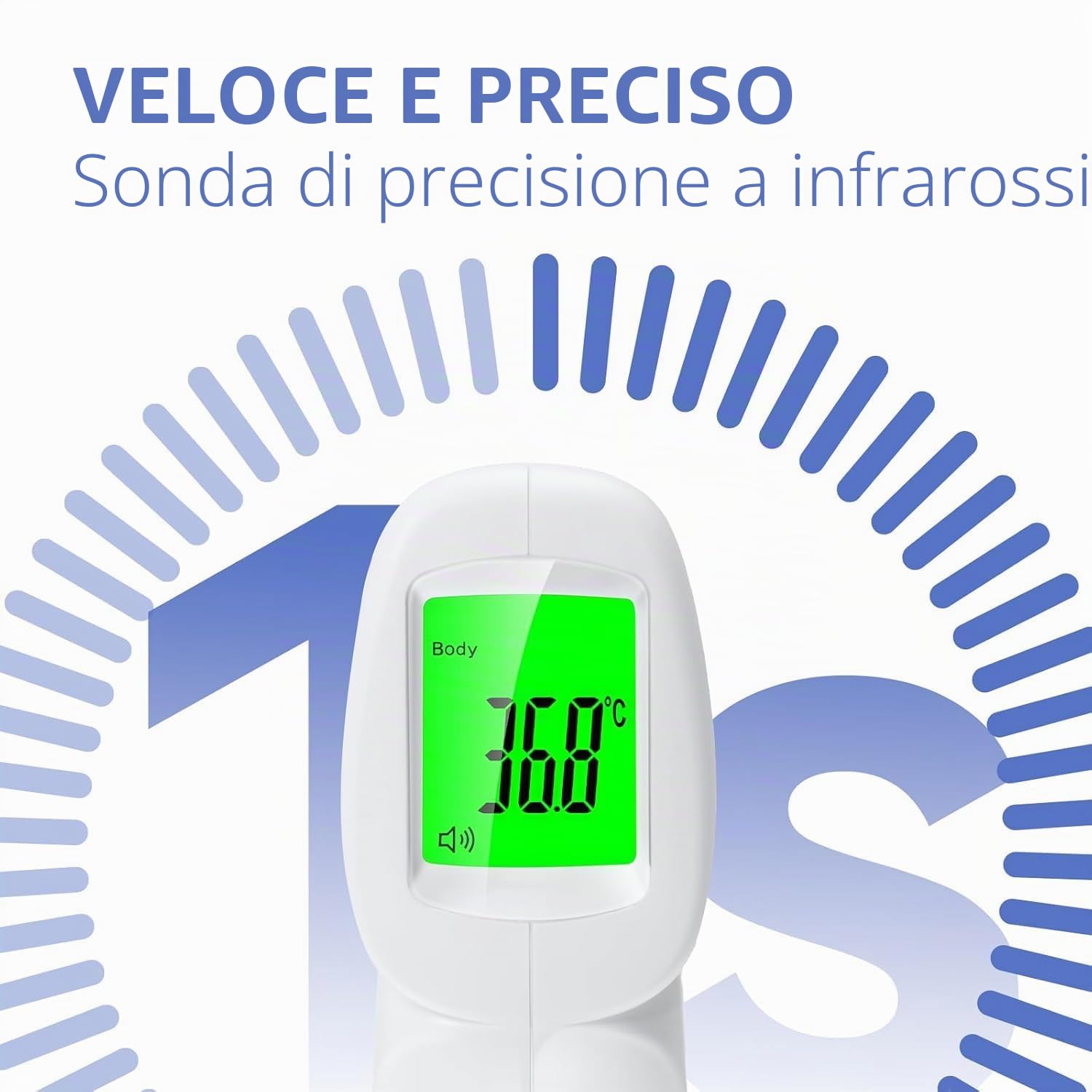 Berrcom Termometro Febbre Termometro Neonato Termometro Frontale a Infrarossi Senza Contatto Termometro Digitale per la Fronte con Allarme Febbre, Interruttore °C/℉