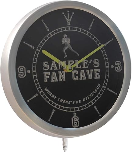 Miniatura 2 de ncte-tm nombre personalizado fútbol ventilador cueva Bar cerveza señal de neón reloj de pared LED