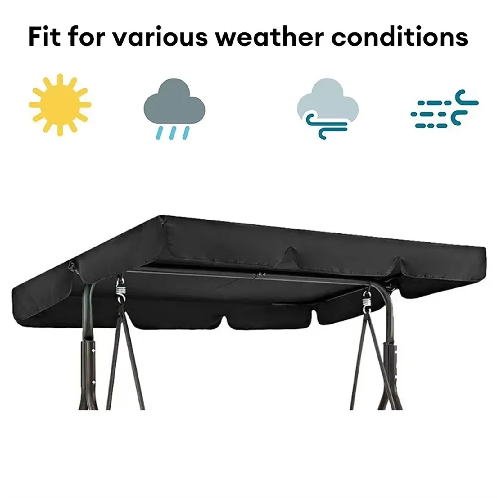 Tenda da Sole per Altalena da Giardino a 2-3 posti, 420D Tetto di Ricambio per Dondolo da Giardino, Impermeabile e Protezione, Copertura per Altalena,Rosso,200 * 145 * 18cm