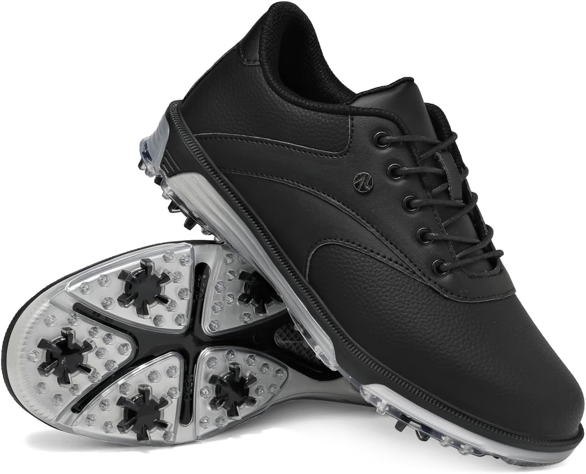 Mens Golf Shoes Waterproof, Professional Outdoor Spikeless Golf Shoes for Men Size 7.5-14
