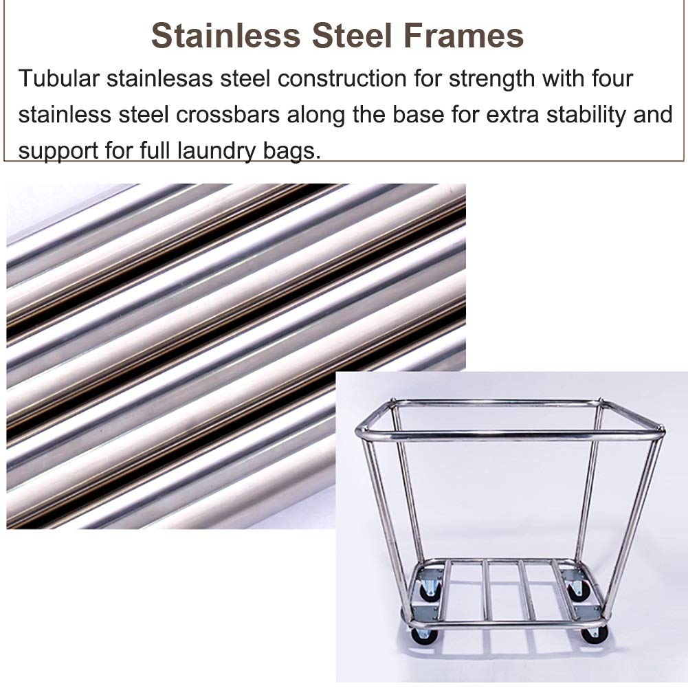 DFEDHF Multifunctional Utility Cart Service Storage Trolley Beauty Utility Cart Extra Large Commercial Rolling Laundry Cart, Firm and Durable Laundry Collection Trolley Built with Thicken