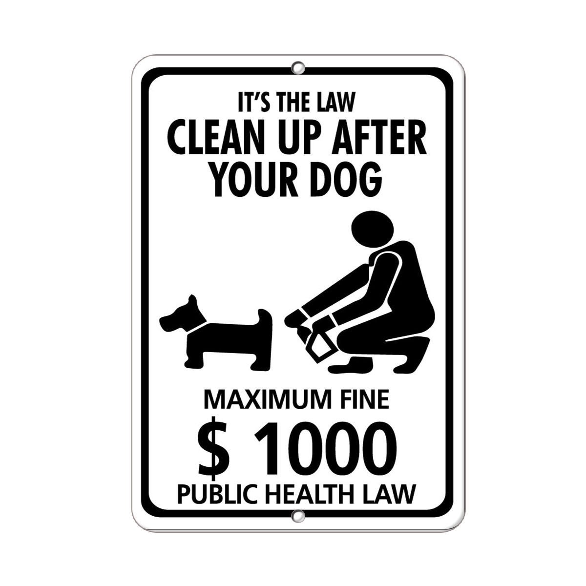 It'S Law Clean Up After Your Dog Maximum Fine $1000 Label Vinyl Decal Sticker Kit OSHA Safety Label Compliance Signs 8"