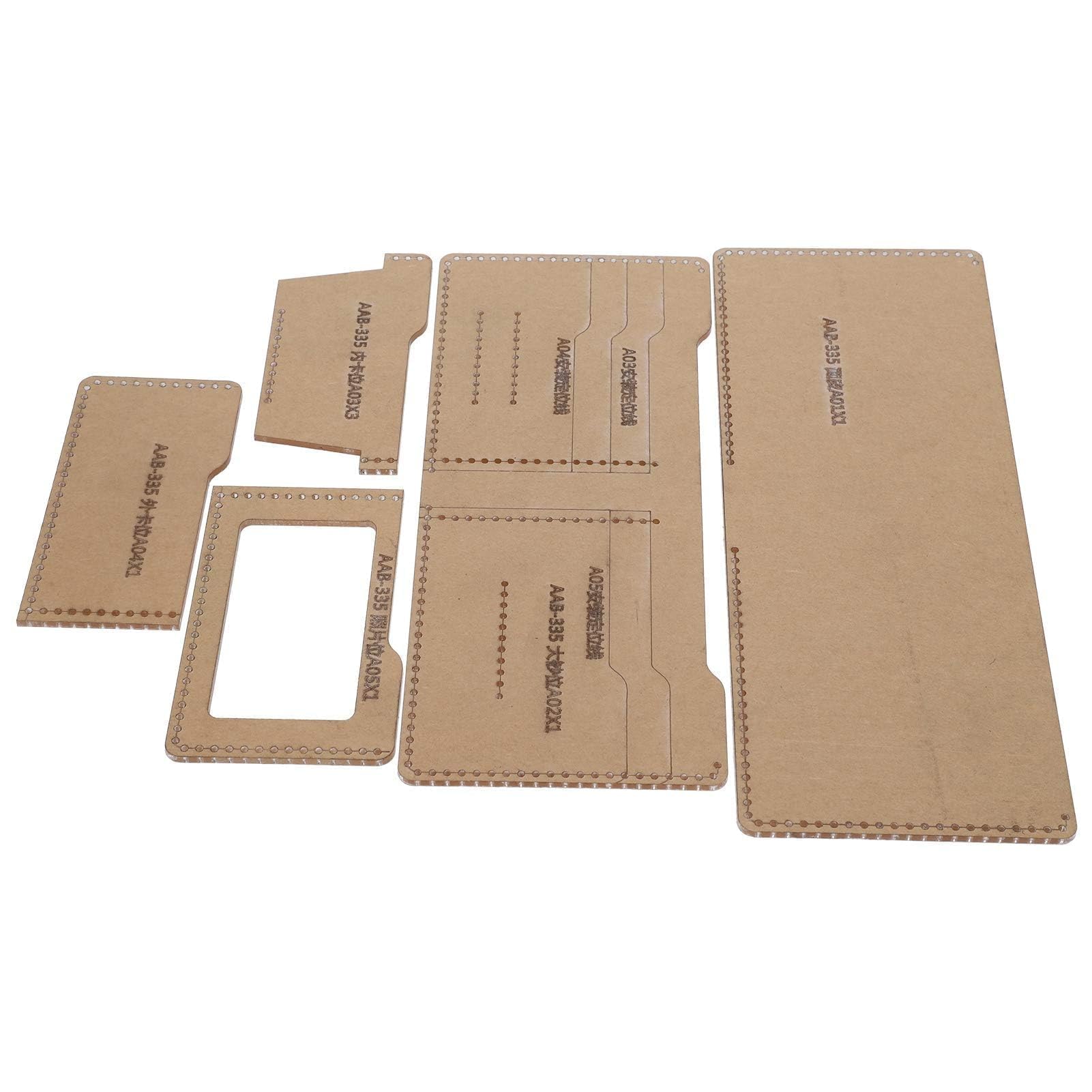 Garosa Modello di Portafoglio Corto Fai da Te Cucito Quilting Stencil per Artigianato Fai da Te Strumento Accessorio Fatto a mano5 Pezzi di Modelli in Pelle acrilica Handcraft Tools