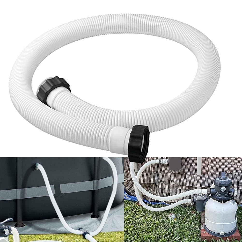 Lot de 2 adaptateurs de tuyau de pompe de filtre de piscine pour piscines hors sol Intex et Coleman avec 4 joints et connecteurs pour tuyau de vidange de 3,1 à 12,7 cm