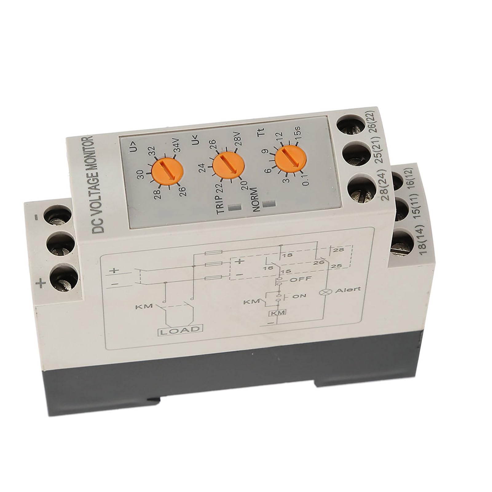 Yosoo Health Gear DVRD Protezione da Sottotensione e Sovratensione, Relè di Monitoraggio Tensione 12 V 24 V 36 48, Soglie Regolabili e Ritardo da 0,1 a 15 S, Guida DIN per Controllo Industriale UPS