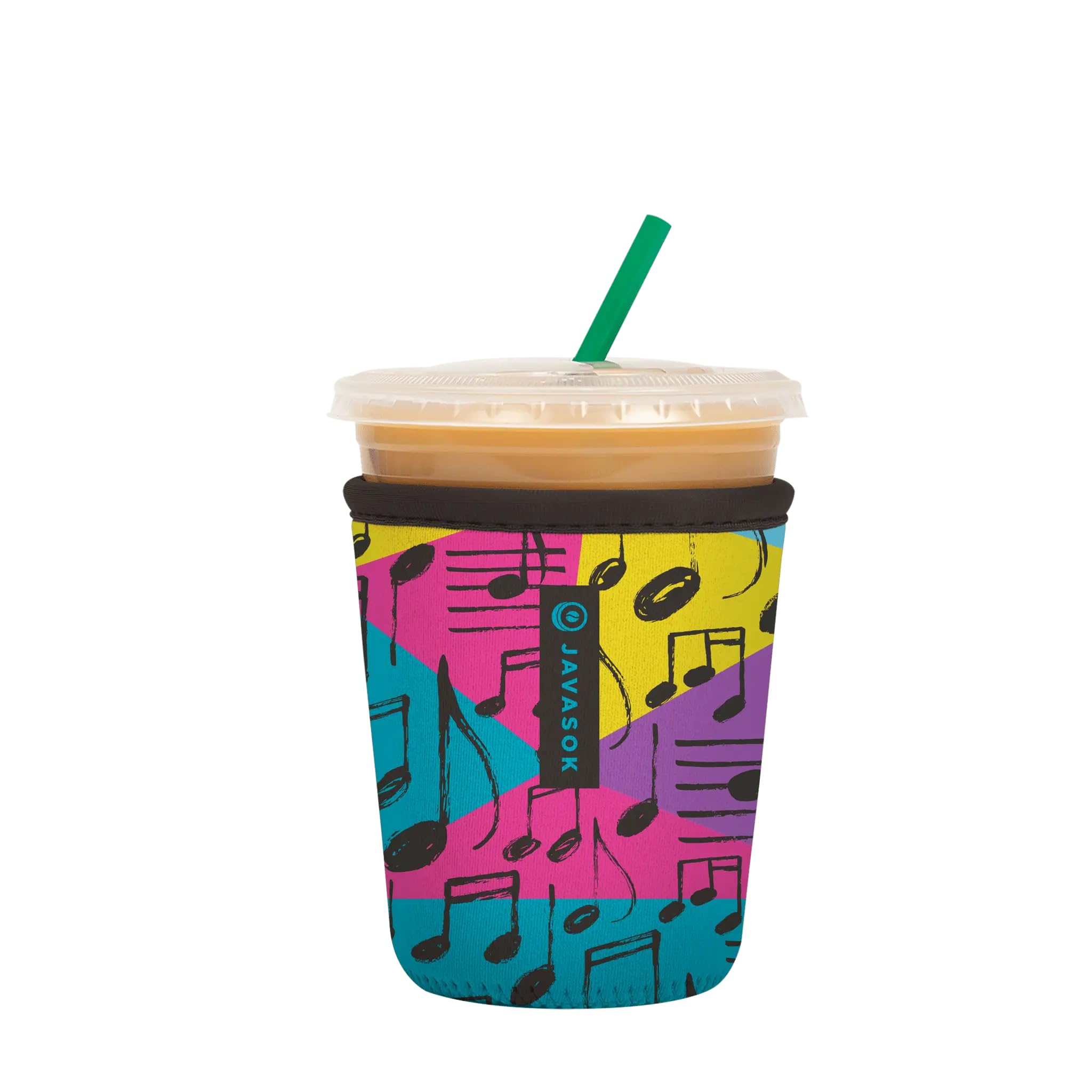 Sok It JavaSok Iced Coffee &amp; Cold Soda Insulated Neoprene Cup Sleeve (Music to My Ears, Small: 16-20oz)