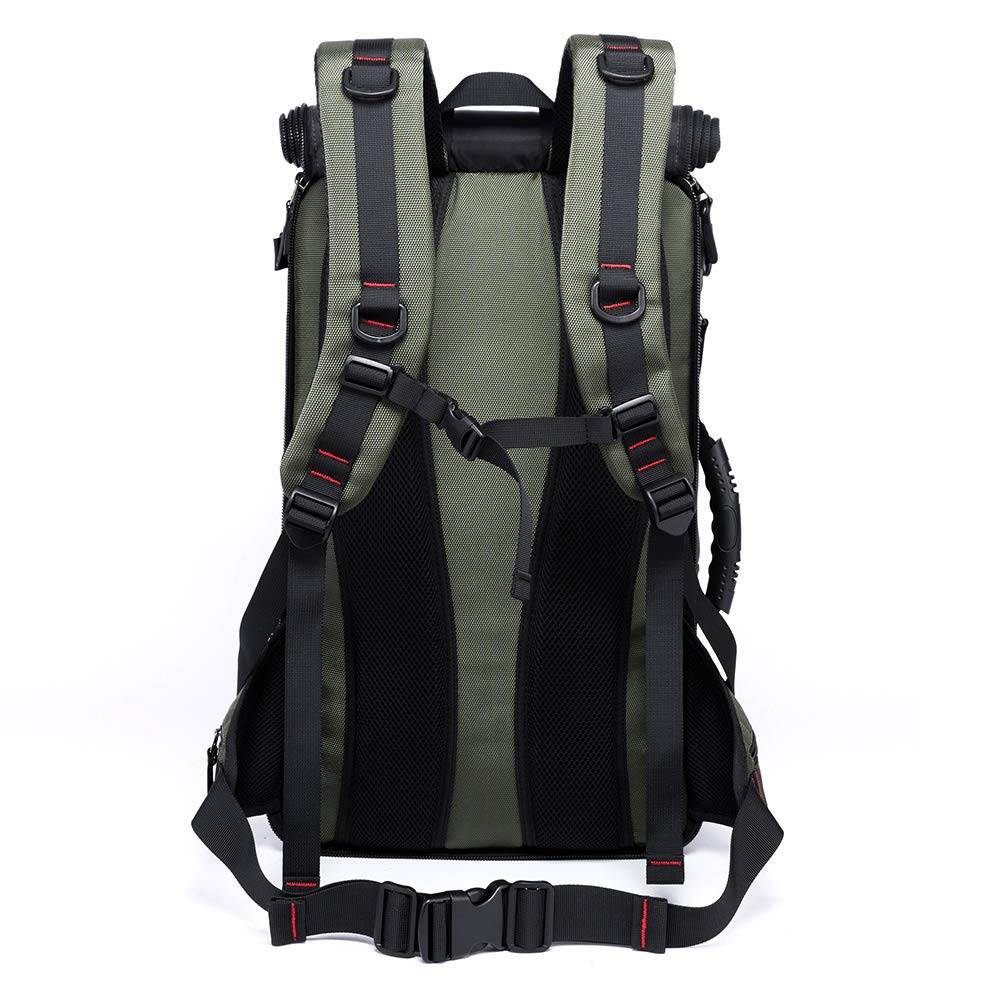 Plecak turystyczny 40 l, na zewnątrz, sport, podróże, fitness, trekking, 3 w 1, jako plecak, torba na ramię, duża wodoodporna torba antykradzieżowa z zamkiem, zielony, L