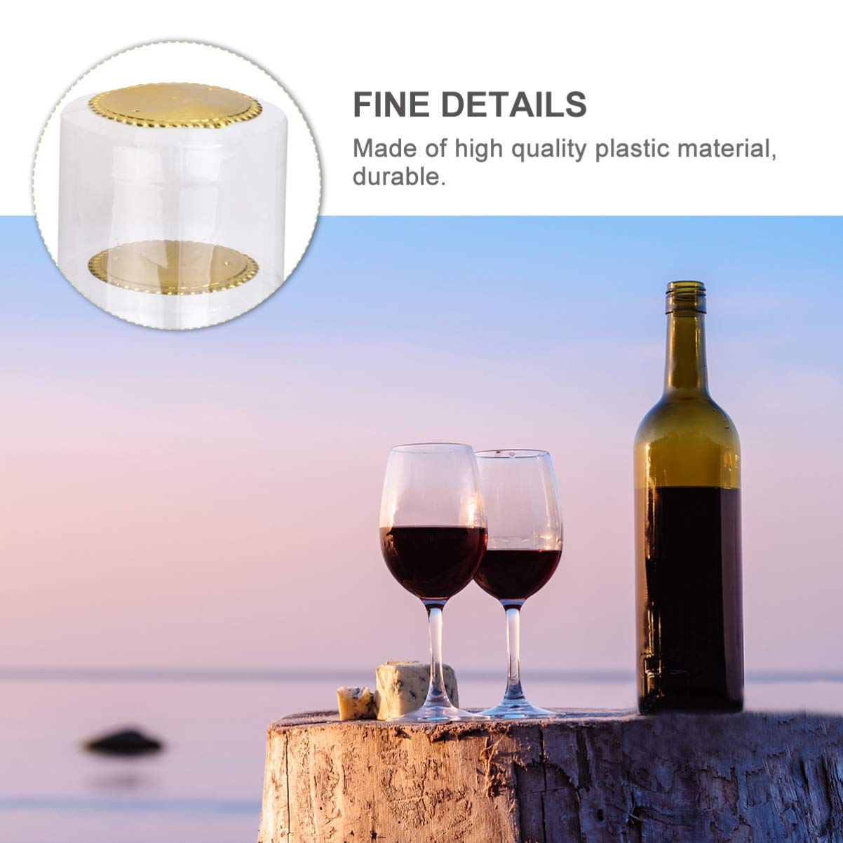 PVC Heat Shrink Capsules - Wine Bottle Sealer Kits,100 count, Wine Shrink Wrap Wine Bottle Shrink Caps Wine Bottle Tops for Wine Cellars and Home Use-Clear