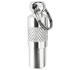 Durable Pet Dog Cat Id Tags Address Name Label Barrel Tube Anti Lost Pet Collar Supply Silvery Pet