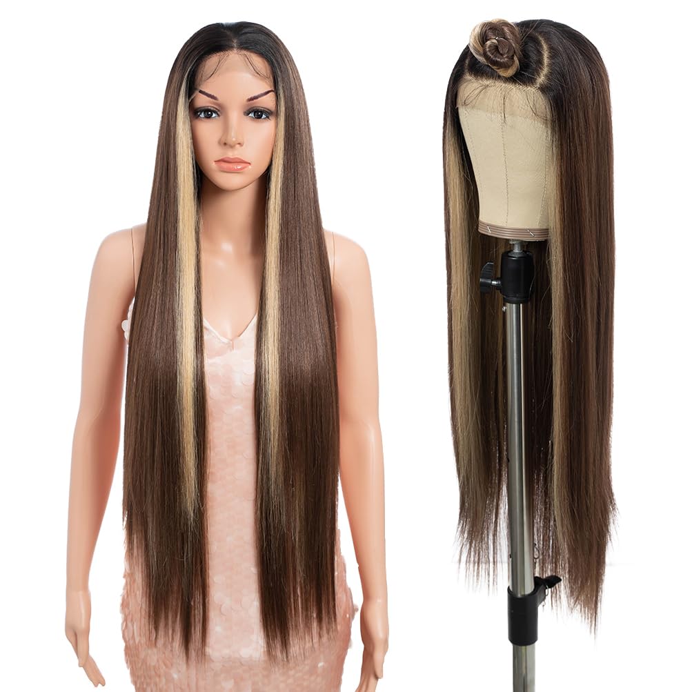 Style Icon 36” Super Long 13x4 Lace Wig Easy-360 Lace Frontal Wigs Free Part Lace Front Wigs with Baby Hair (36“, TTOL4/30S/26J)