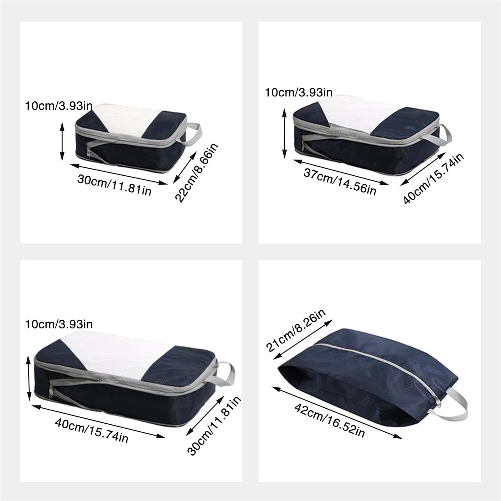 4pcs Travel Luggage Organizing Bags Clothing Underwear Compressible Bag Multifunction Organiser Set para Ropa, Ropa Interior(Deep blue)