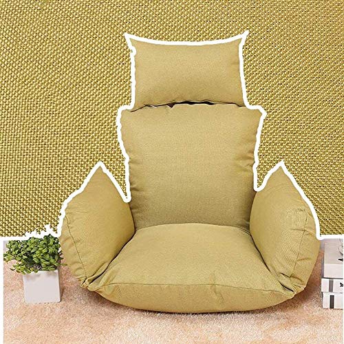 UMKY Cojín de jardín Cojín for Silla, cojín for Cesta Colgante, extraíble, Lavable, Grueso, de Lino Suave, for Colgar Huevos, Columpio con Lazos Cojín de la terraza (Color : Green, Size : 58x55x55cm) Cover