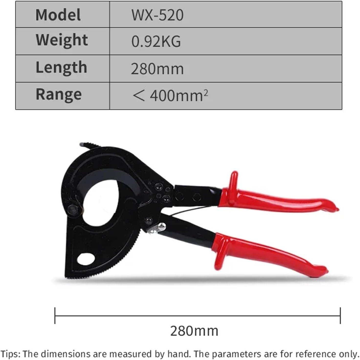 1Pcs Heavy Duty Aluminum Copper Wire Cutting Plier Ratchet Cable Cutter Scissors(WX-520)