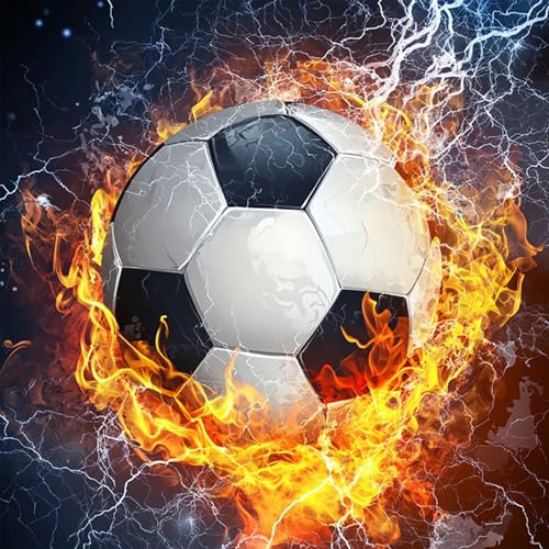MXJSUA 5D Football Diamond Painting Pictures Kits, Diamond Painting Set for Adults, Mosaic Making Diamond Painting for Home Decoration and Gift, 30x30 cm