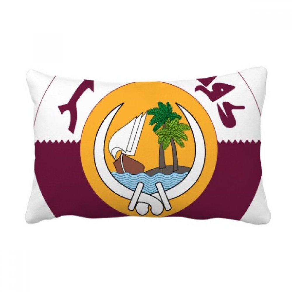 Coussin lombaire emblème Qatar multicolore 16x24 pouces pour déco canapé salon