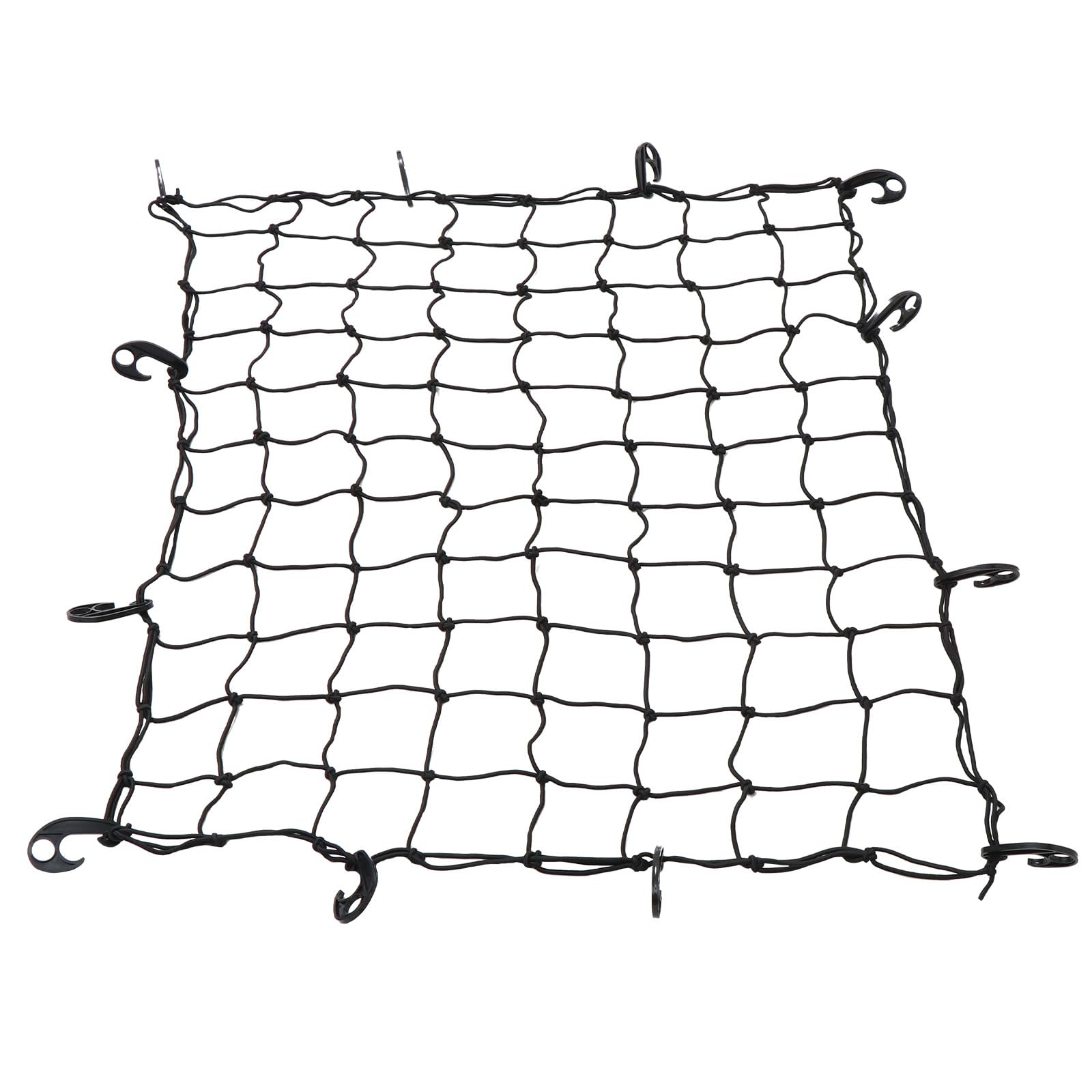 Filet de rangement noir 120x90 cm en caoutchouc pour coffre de voiture