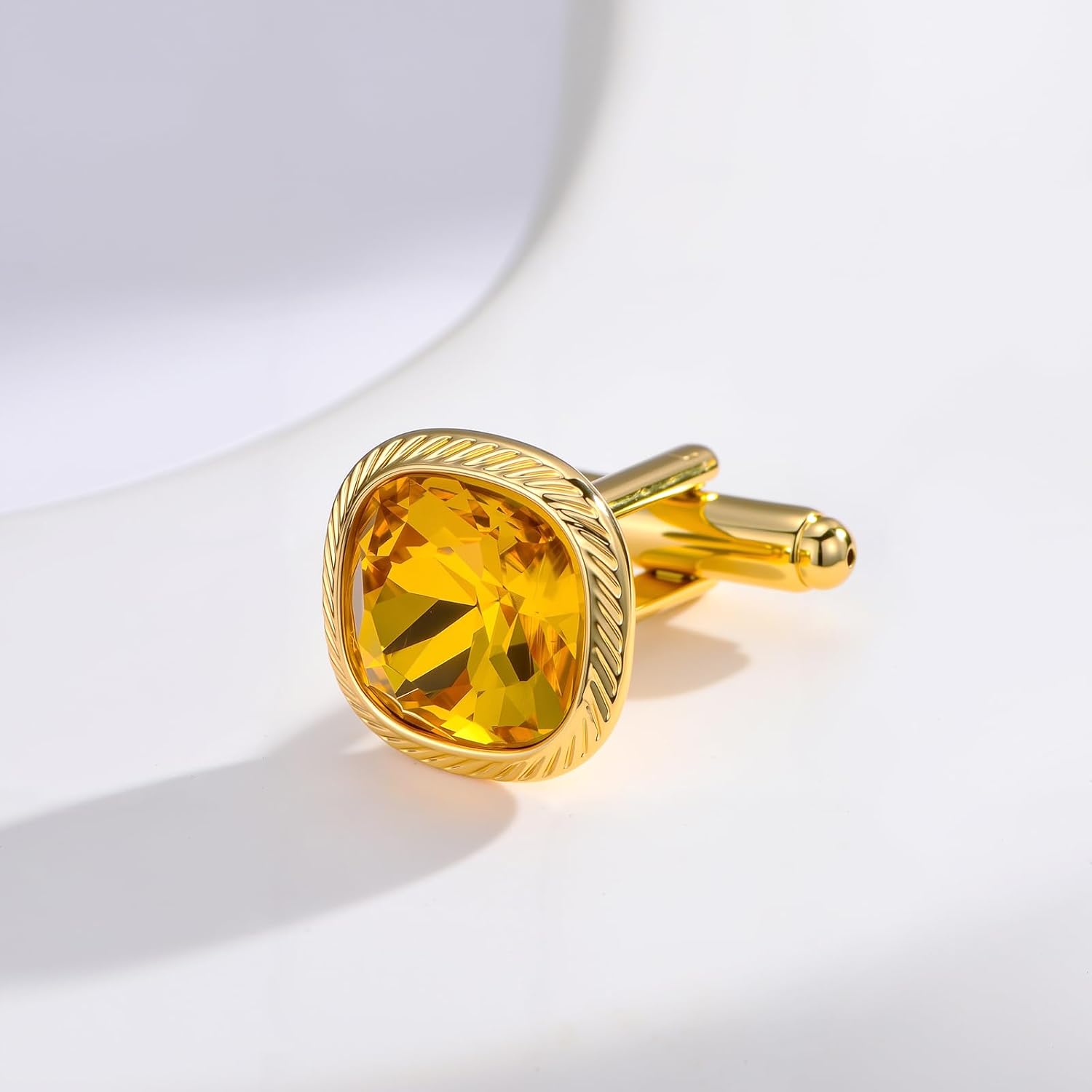Crystal Cufflinks for Men, Shiny Cuff Links for Suit, in Gift Box, Business Cufflinks Accessories, Valentine's Day Birthday Gift for Groom Husband Dad