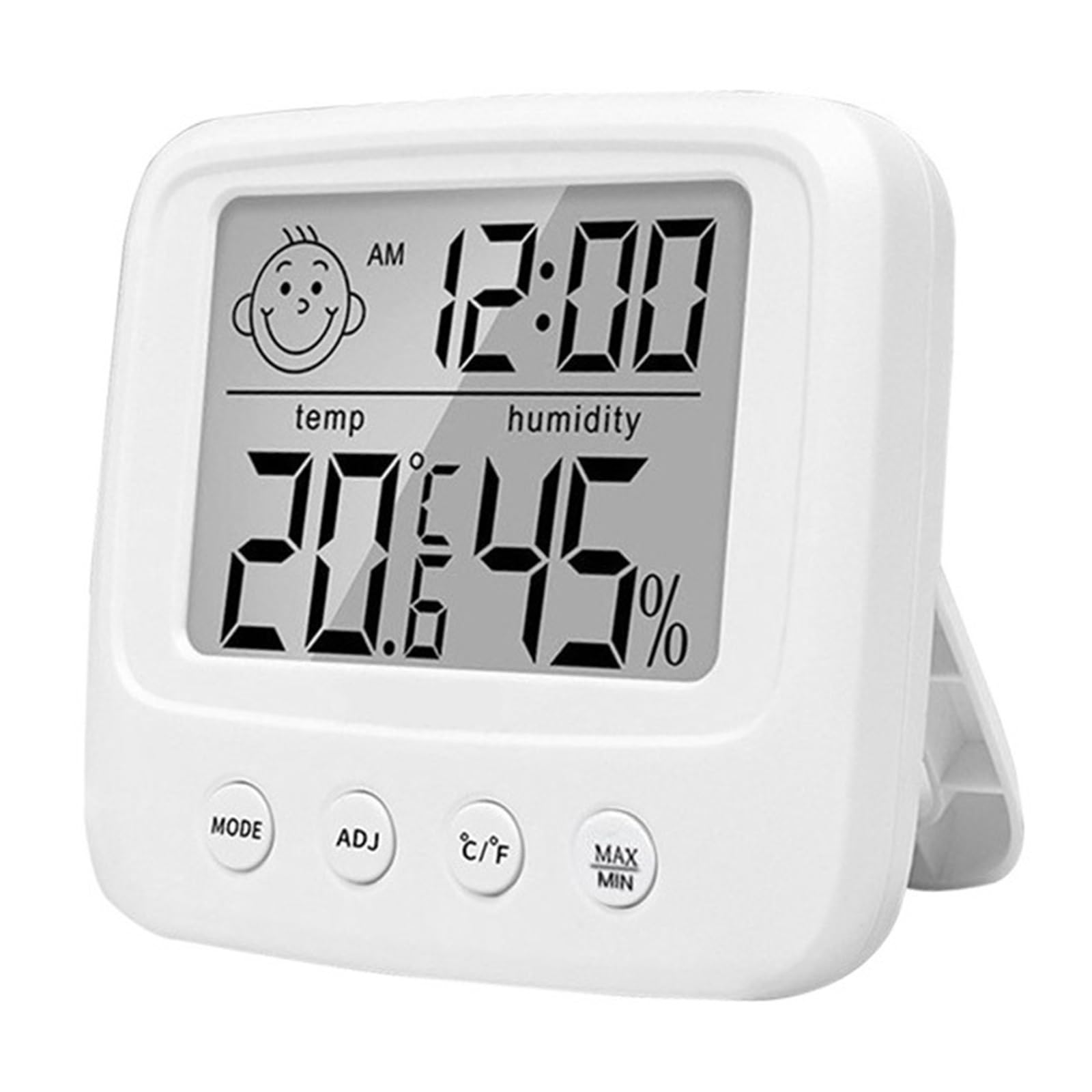 Sensor de Temperatura y Humedad con Pantalla LCD Digital electrónica, termómetro, higrómetro, retroiluminación, estación meteorológica para Interiores, Reloj, E0828, sin luz