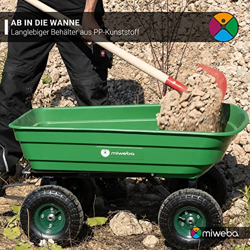 Gartenwagen Miweba Bollerwagen Dumper mit 300 kg Tragkraft