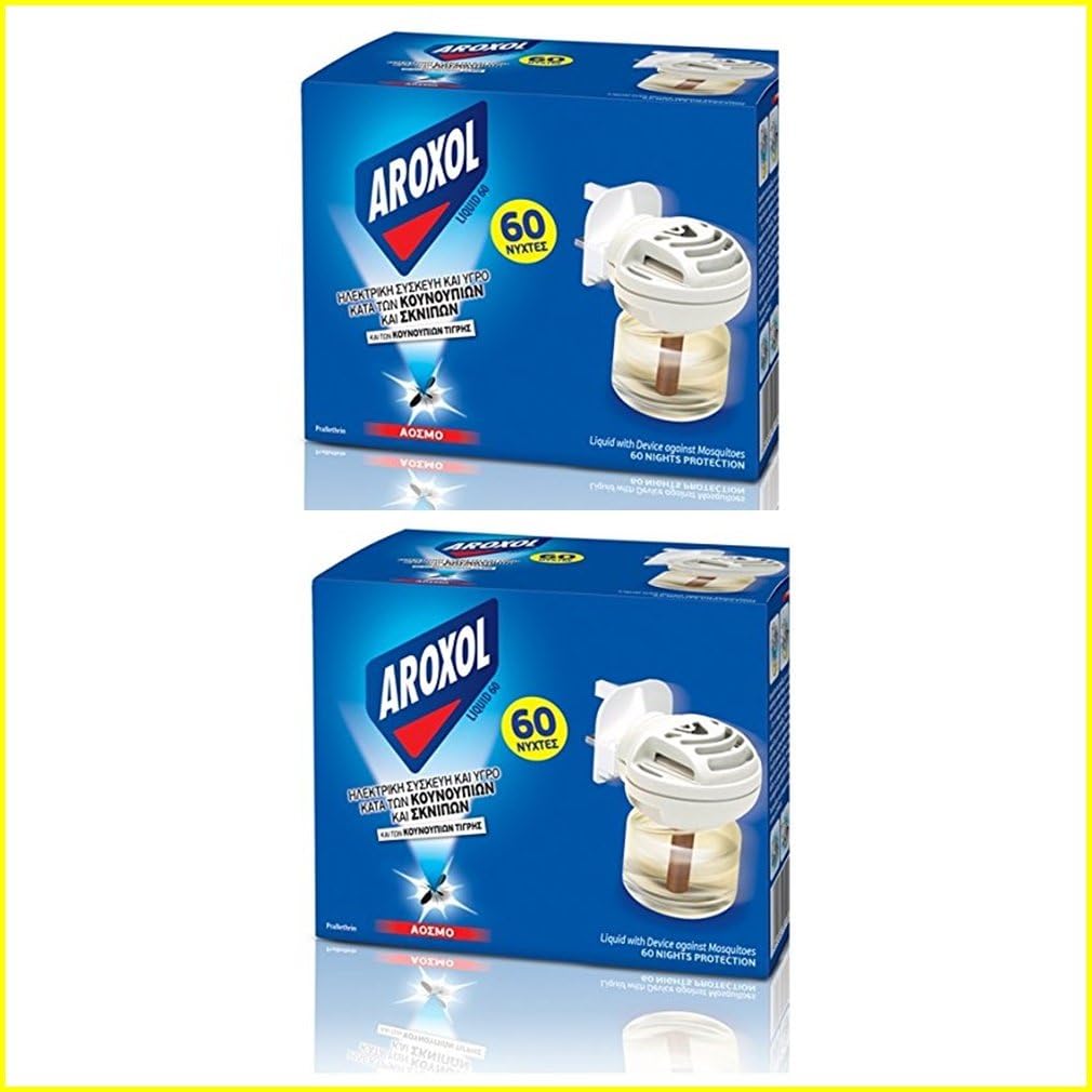 2 x Mosquito & Insect Repellent Plug in for Both Liquid & Mat Tablets + 2 x Liquid for 60 Nights