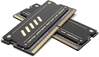 2 Piece Memory RAM Cooler for DDR4 DDR5 Laptop Memory, Pure Copper, Graphene Memory Cooling Heatsink, Stable Durable Copper Heat Sink (Black)