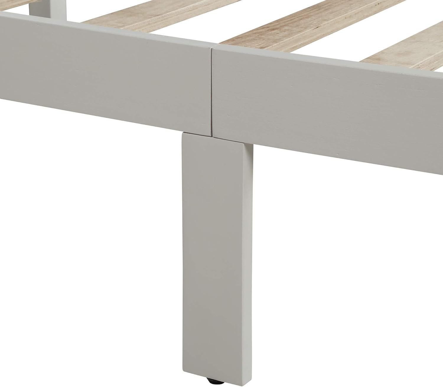 SOFTSEA Farmhouse Full Size Bed Frame with Headboard and Wooden Slats, Wood Platform Bed with Center Legs, No Box Spring Needed (Full, White)