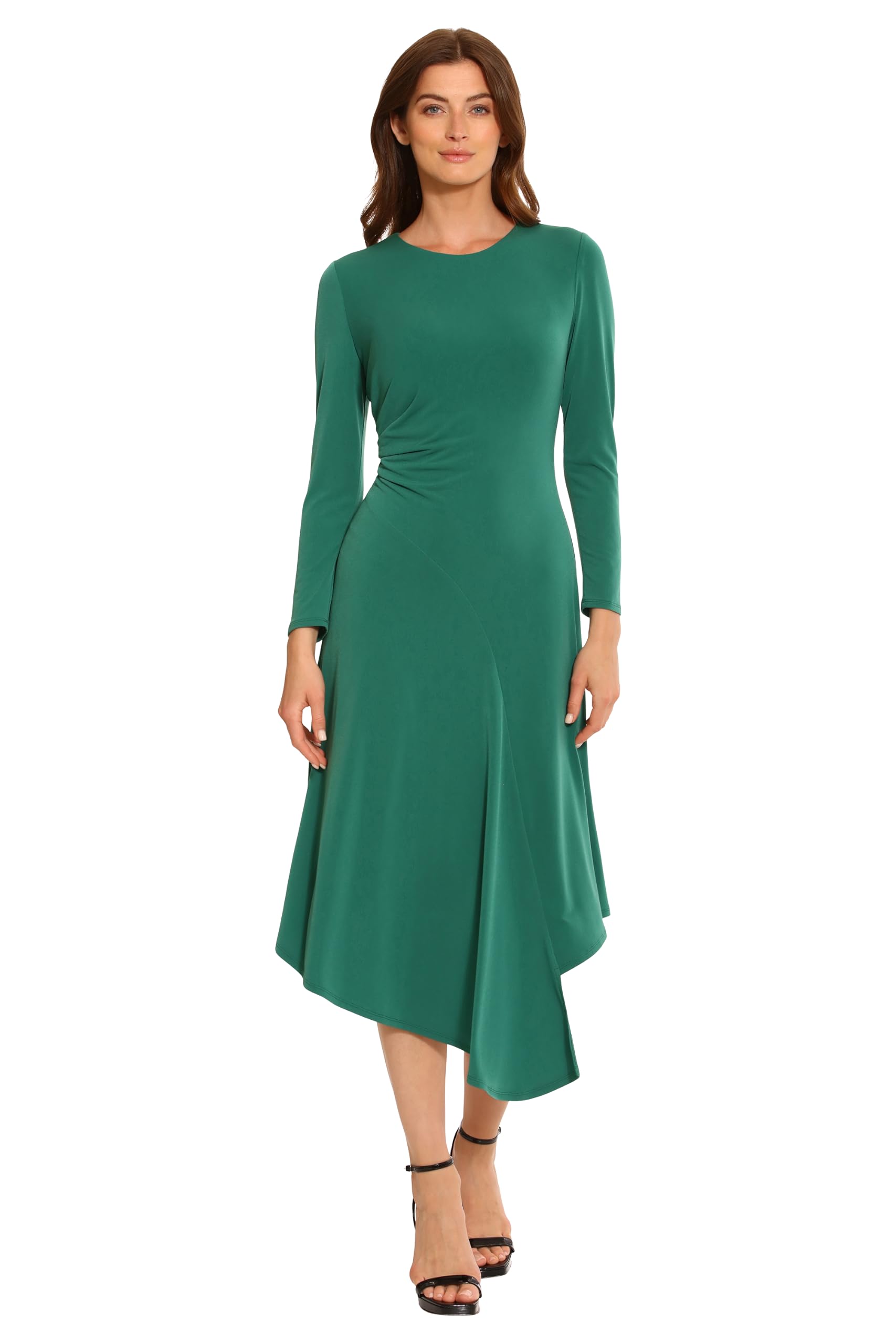 Maggy London Women's Curved Seam Detail Asymmetric Hem Part Event Occasion Guest of