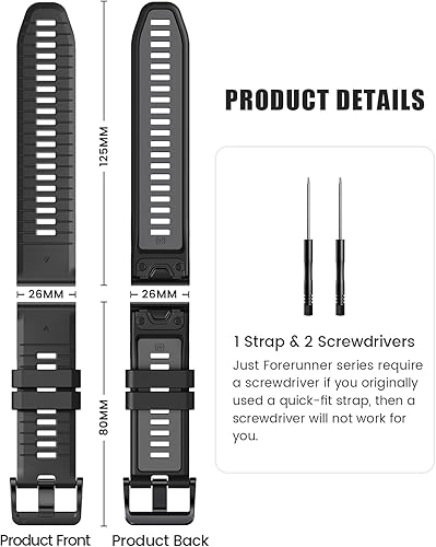 Miniatura 7 de NotoCity Correa compatible con Fenix 7X Pro para Fenix 6XFenix 7XFenix 5X PlusFenix 6X Pro Watch Correa de reloj de silicona suave para 1.024 in de