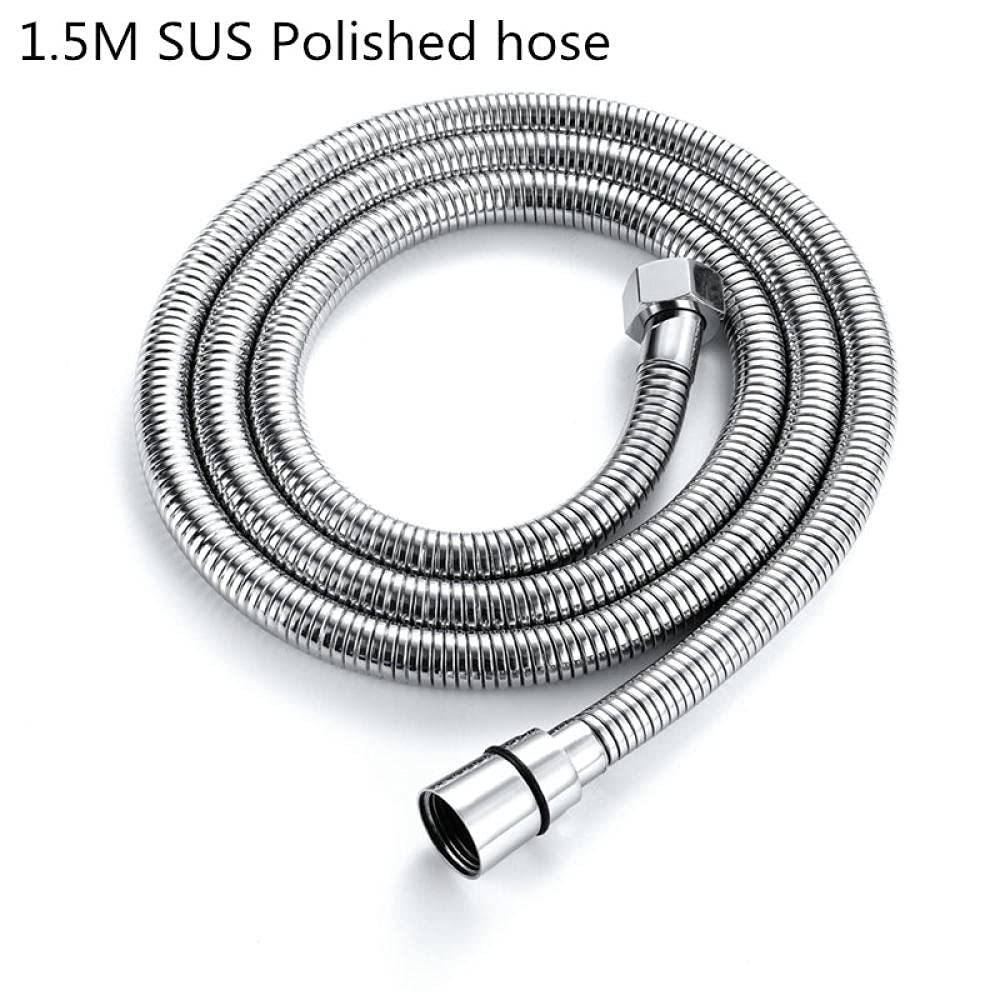 tubi doccia, tubo di ricambio, Flessibile doccia da 1,5 m Flessibile doccia nero opaco Flessibile doccia oro Flessibile doccia oro rosa Flessibile doccia lucido, Lucido, 150 cm (Color : Polished, Si