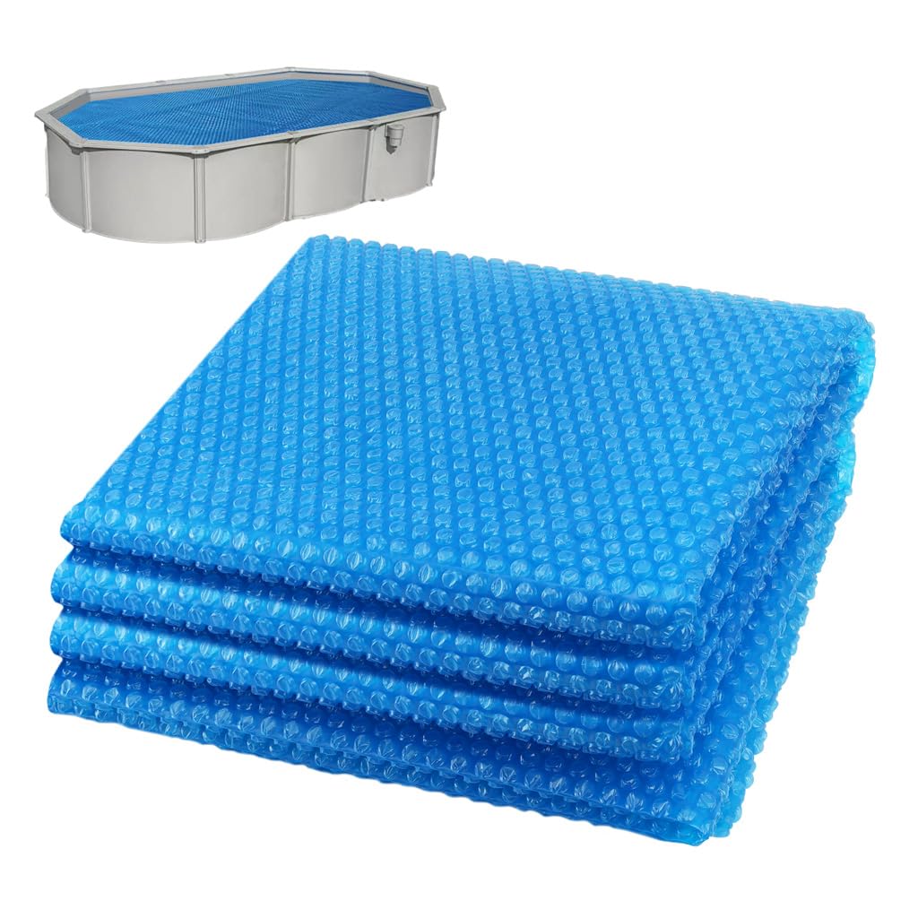 VOUNOT® Solar Pool Cover, Rectangular Solar Blanket 4.5x2.2 m, Solar Heating Cover, Thermal Film, Cuttable for Water Heating, Blue