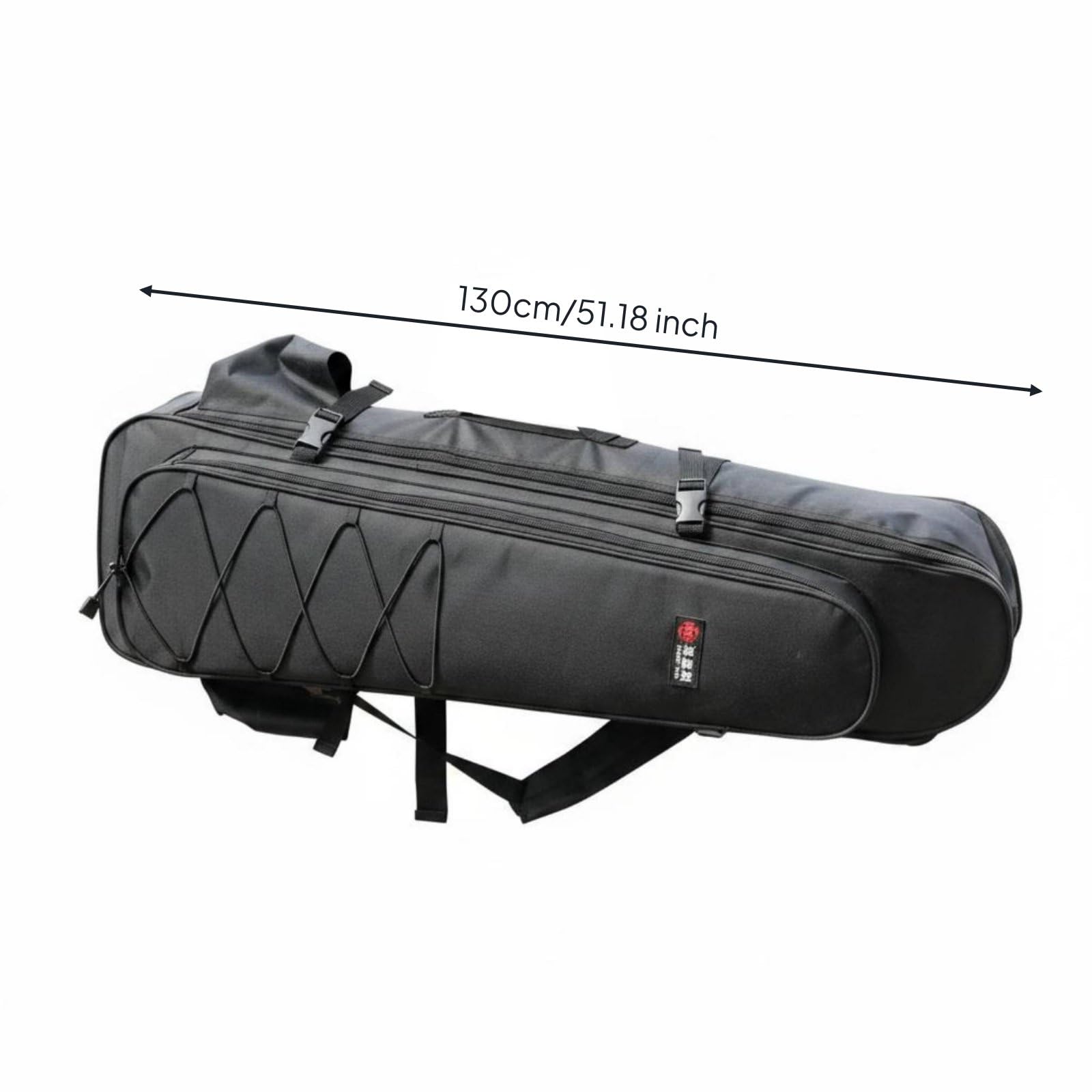 predolo Zaino Porta Canne Scomparto Regolabile Custodia Canne Pesca Spallacci Regolabili Zaino Attrezzi Pesca per Pescatori, Black, 1-3m