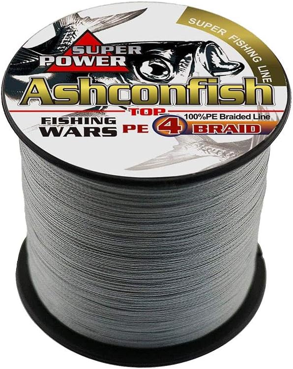 AshconfishBraided Fishing Line- 4 Strands Super Strong PE Fishing Wire-100M/300M/500M/1000M/1500M/2000M(109/328/547/1093/1640/2187Yards)- 6lb to 100lb Abrasion Resistant-Zero Stretch-Multiple Colors