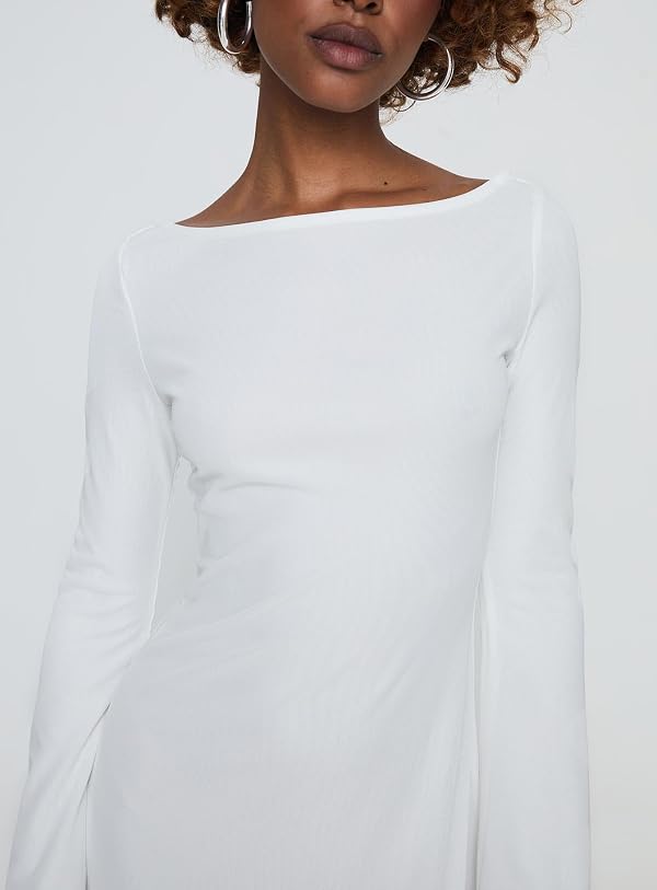 Princess Polly Lukea Long Sleeve Mini Dress White by Princess Polly - Image 2