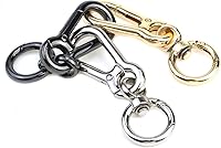 Vista 4 de 3 ganchos giratorios a presión, ganchos de presión para llavero, cierre de langosta, clip de resorte con anillo para llaves, cordones, suministros